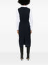 contrast-stitching midi dress